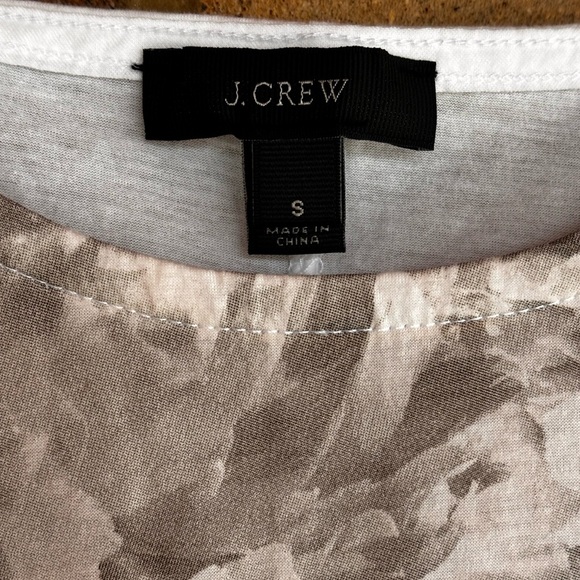 J Crew Women’s Floral Print White and Brown Tissue TShirt 100% Cotton Small - Picture 4 of 8